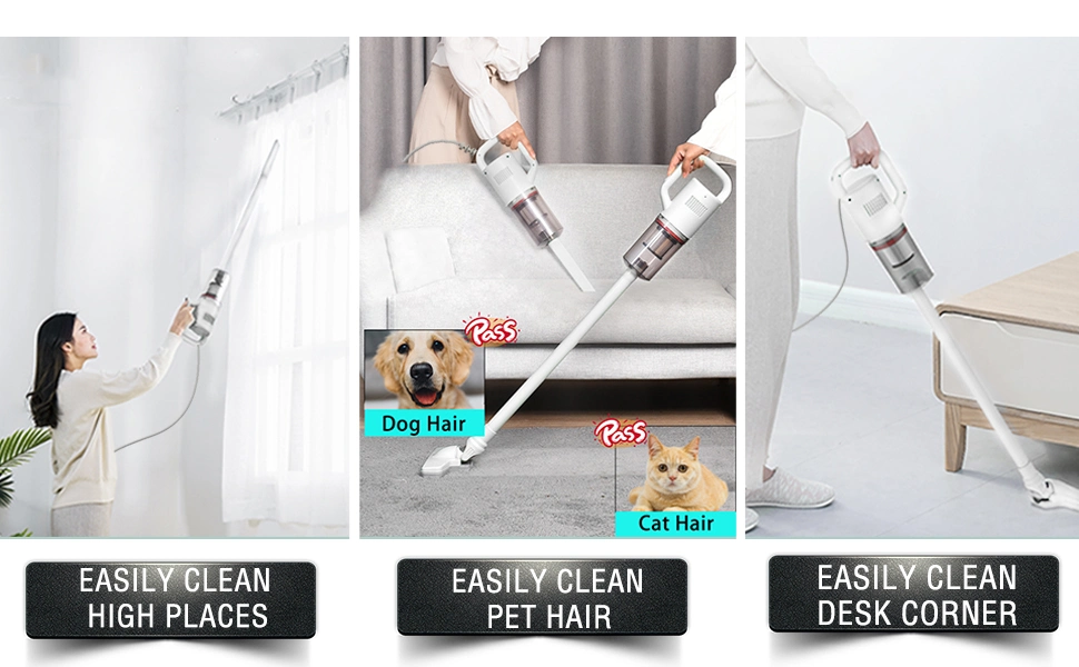 Stick Vacuum Cleaner, Handheld Small Corded Lightweight Vacuum for Pet Hair Hardwood Floor Cat Litter Carpet Clean